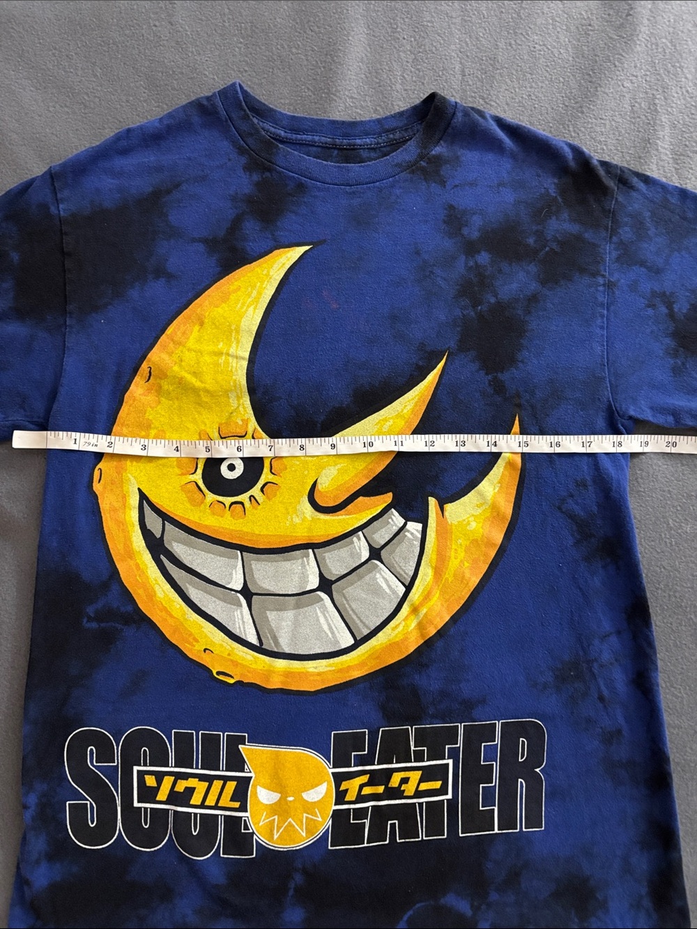 Soul Eater Moon Tie Dye Anime Graphic Tee Blue Crunchyroll Small - Picture 5 of 8